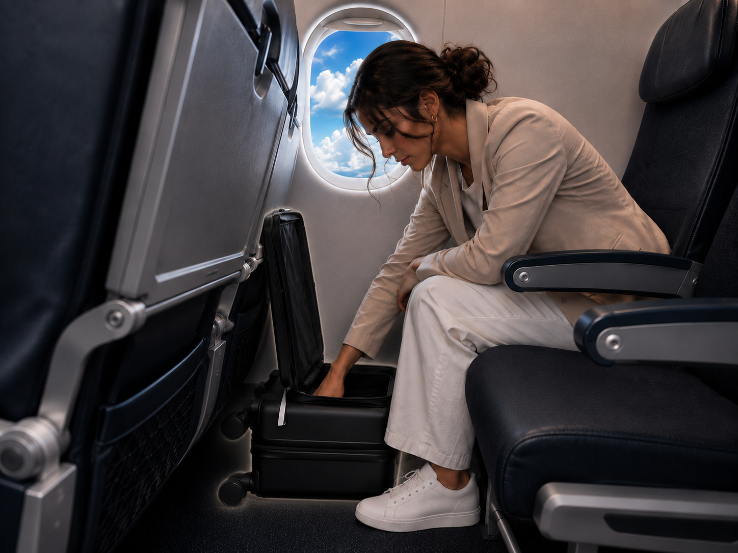 By your feet. Fully accessible.